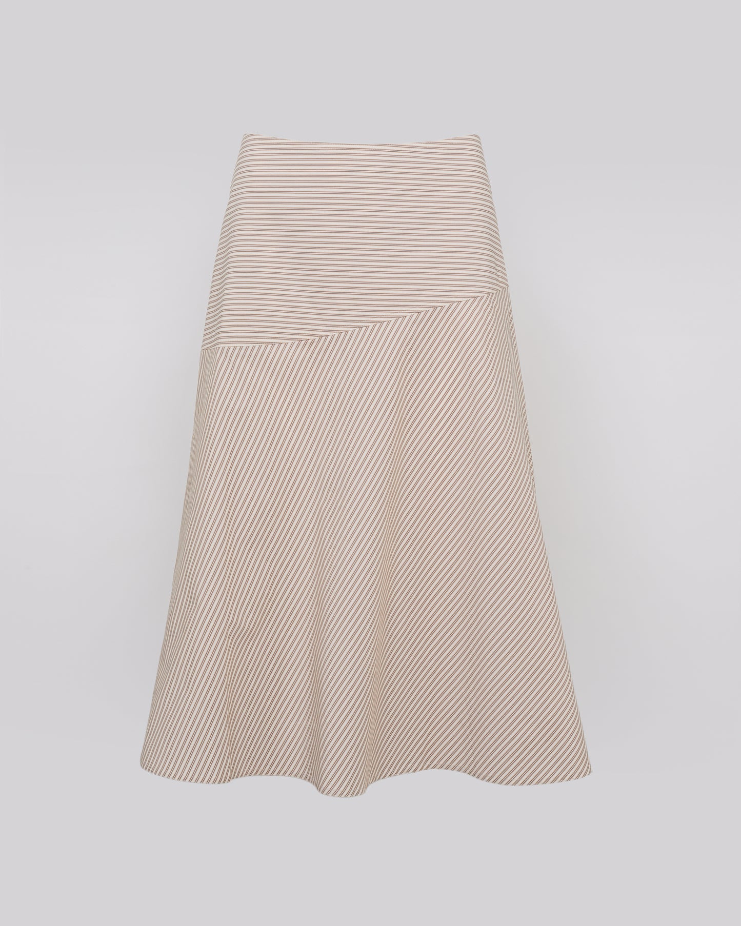 Striped cotton poplin skirt