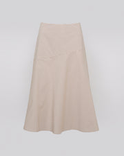 Striped cotton poplin skirt