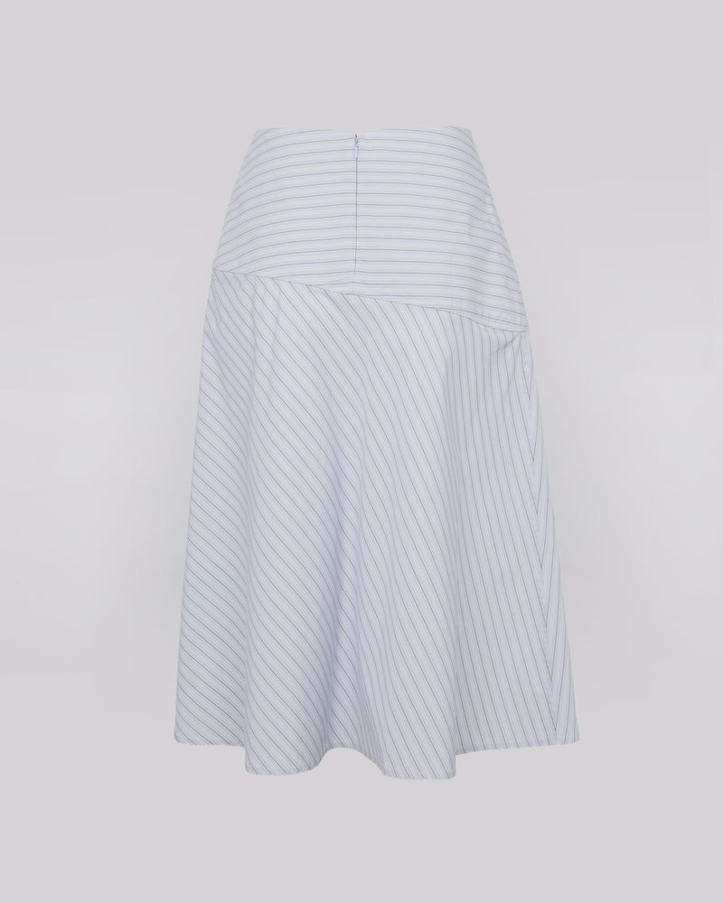 Striped cotton poplin skirt