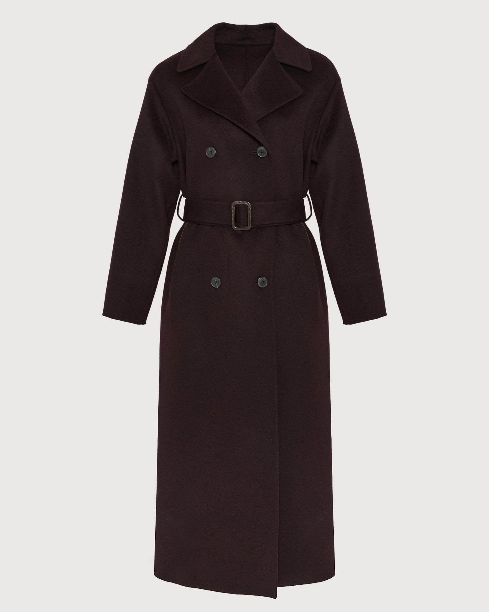 Double-sided wool-blend trench coat - burgundy -Yves Salomon