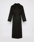 Double-sided wool-blend trench coat