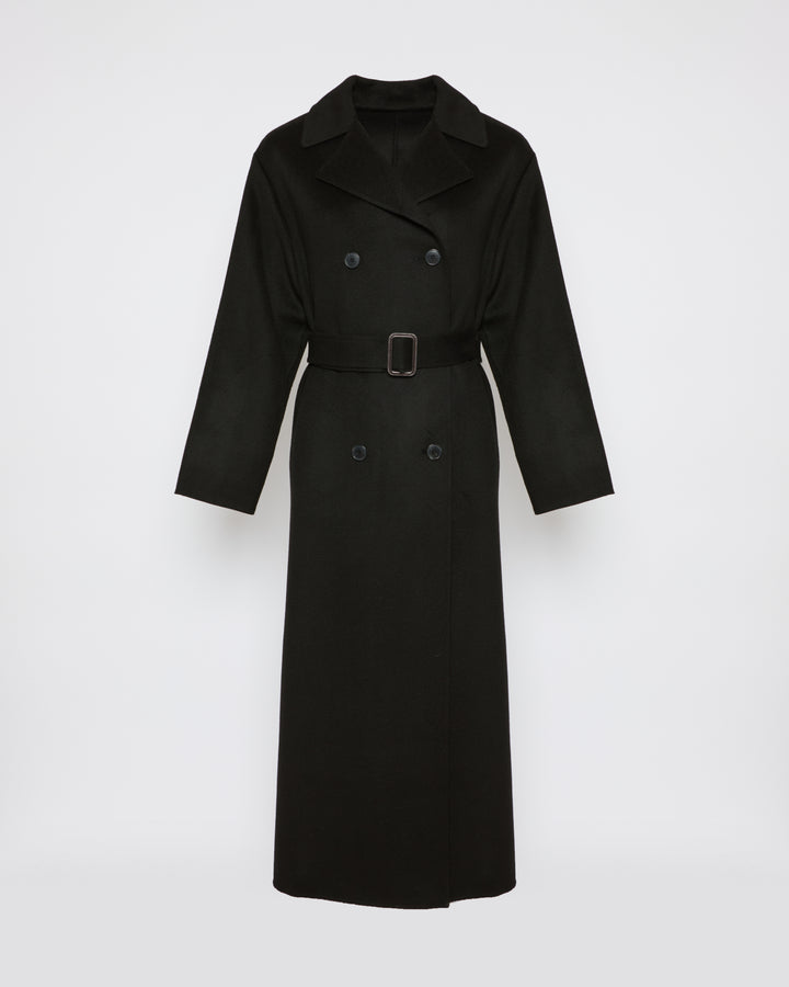 Double-sided wool-blend trench coat