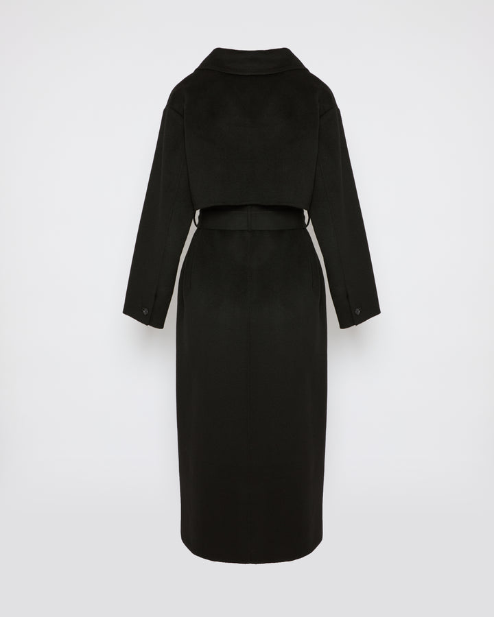 Double-sided wool-blend trench coat