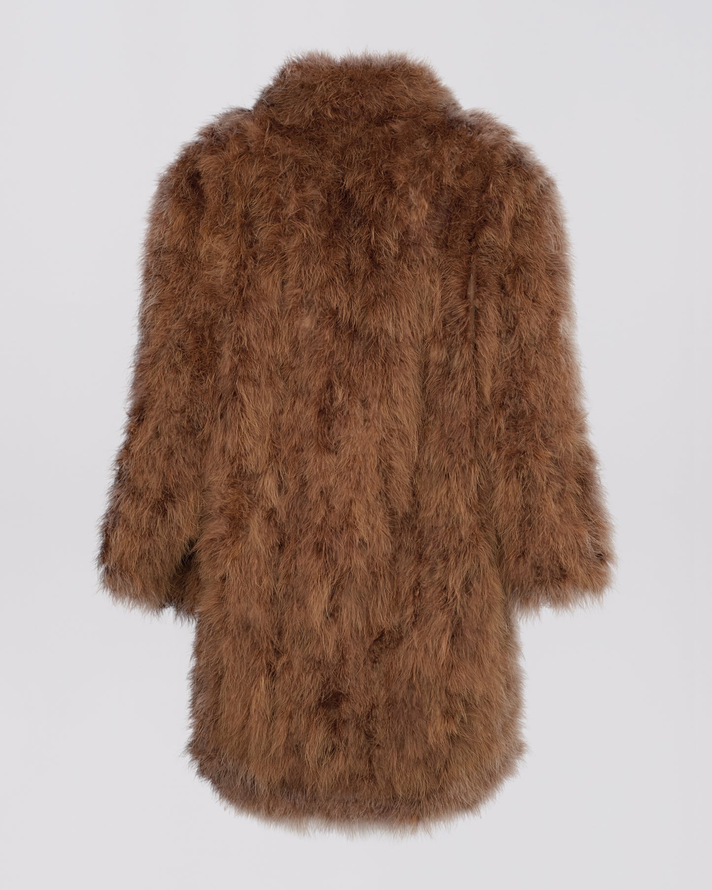 Feather shawl collar coat