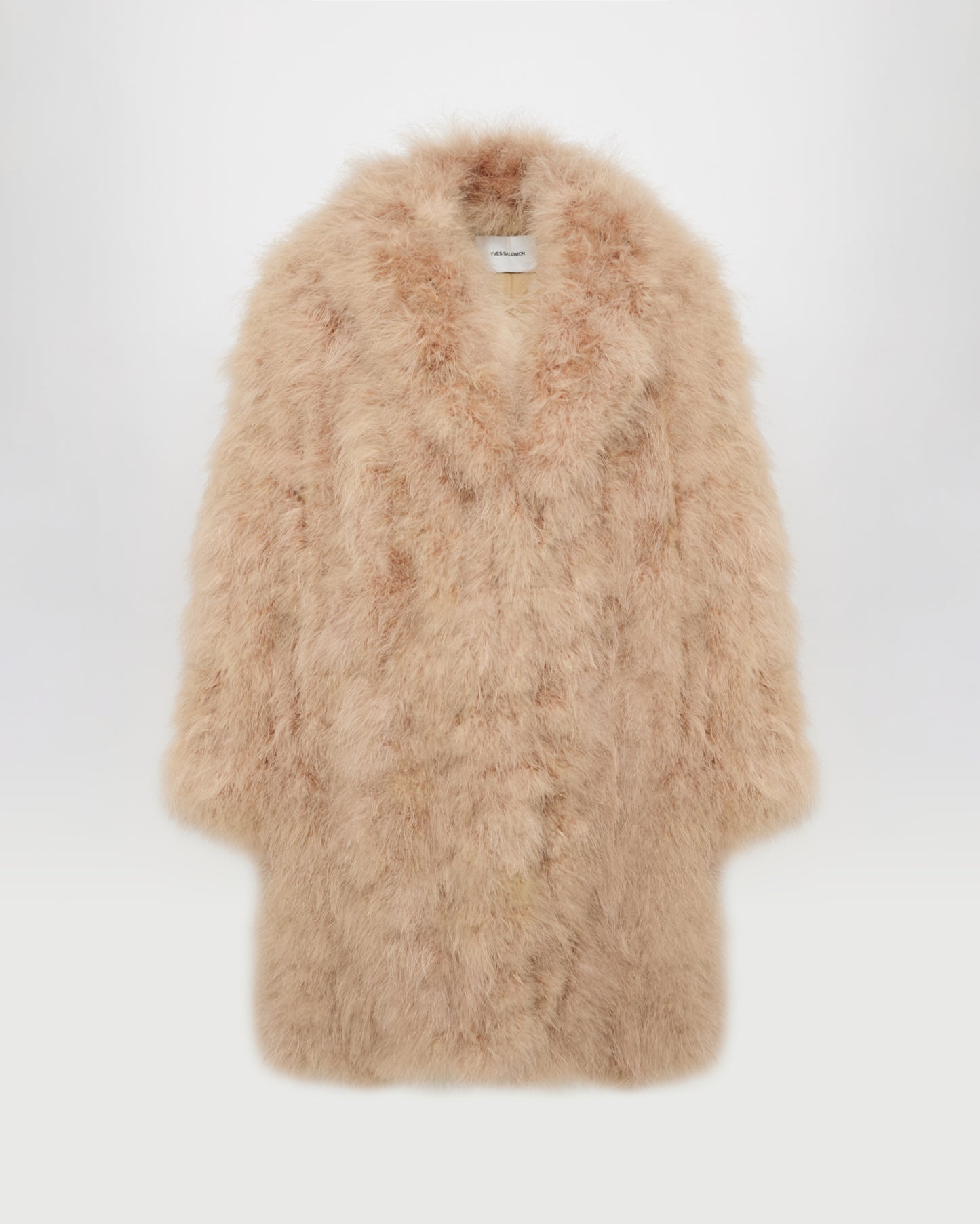 Feather shawl collar coat -Yves Salomon