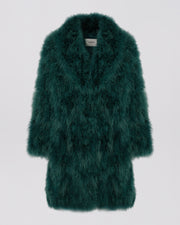 Feather shawl collar coat