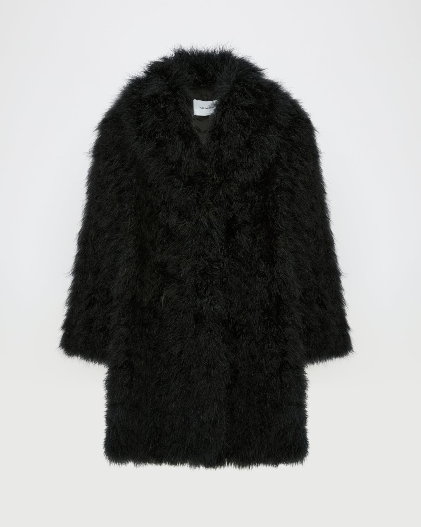 Feather shawl collar coat -Yves Salomon