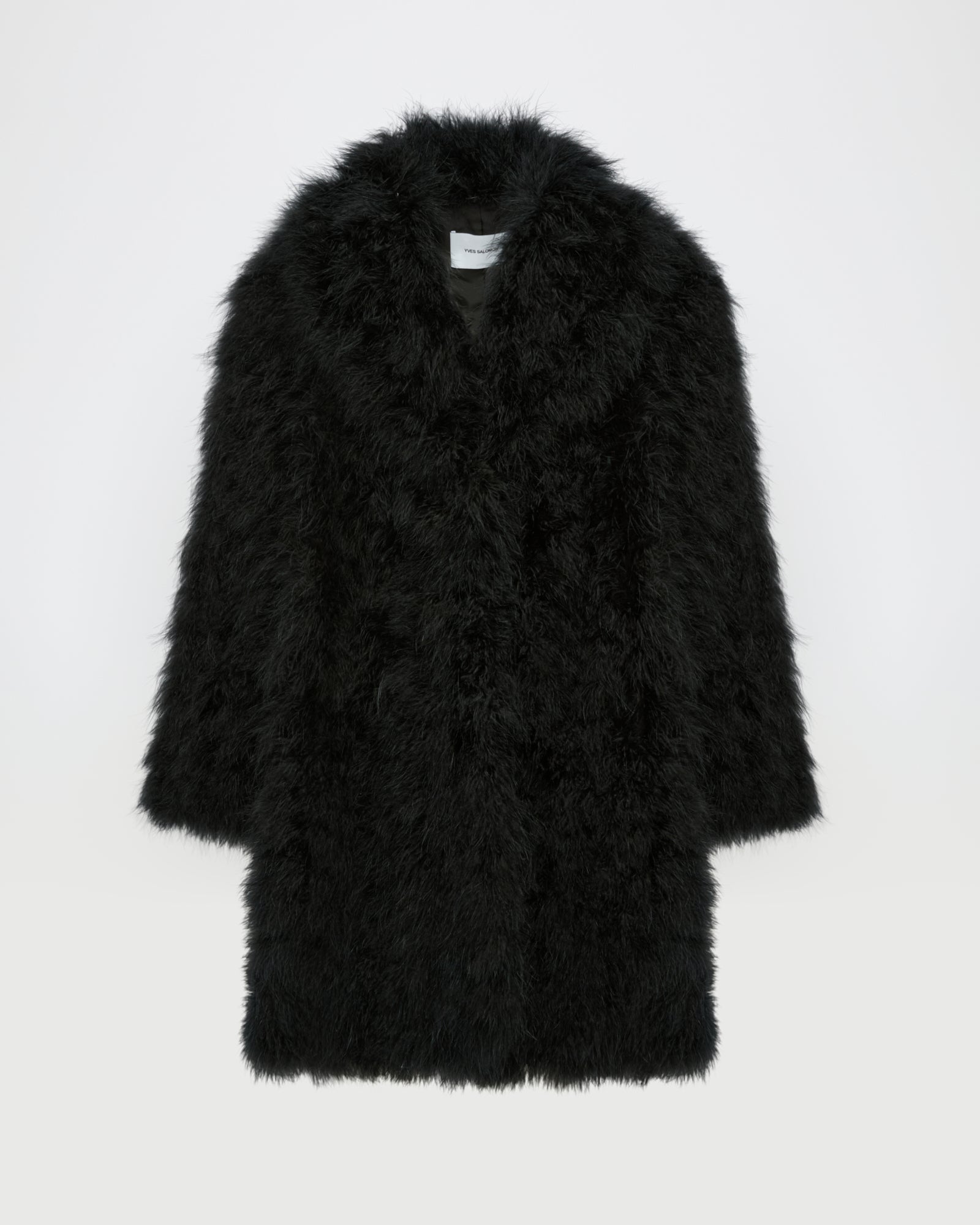 Feather shawl collar coat -Yves Salomon