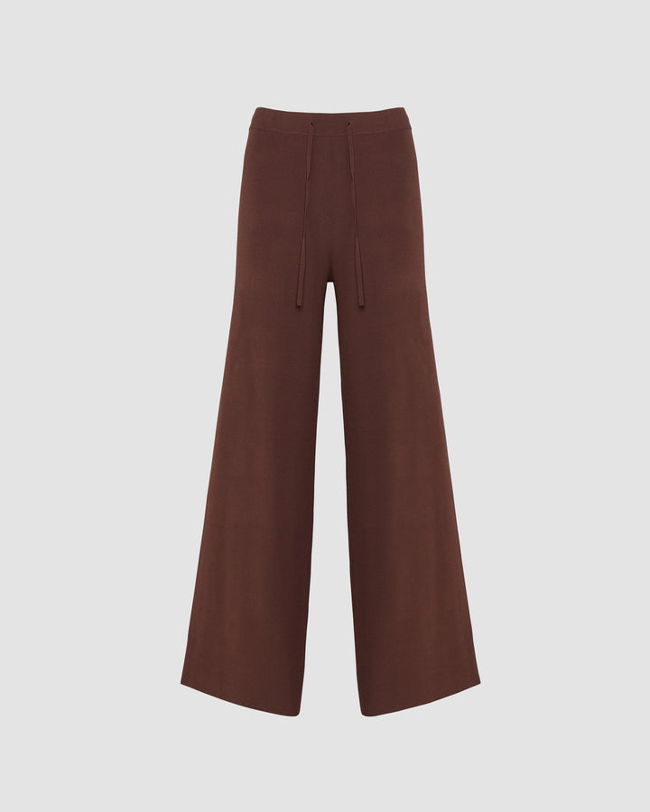 Knitted wide leg trousers