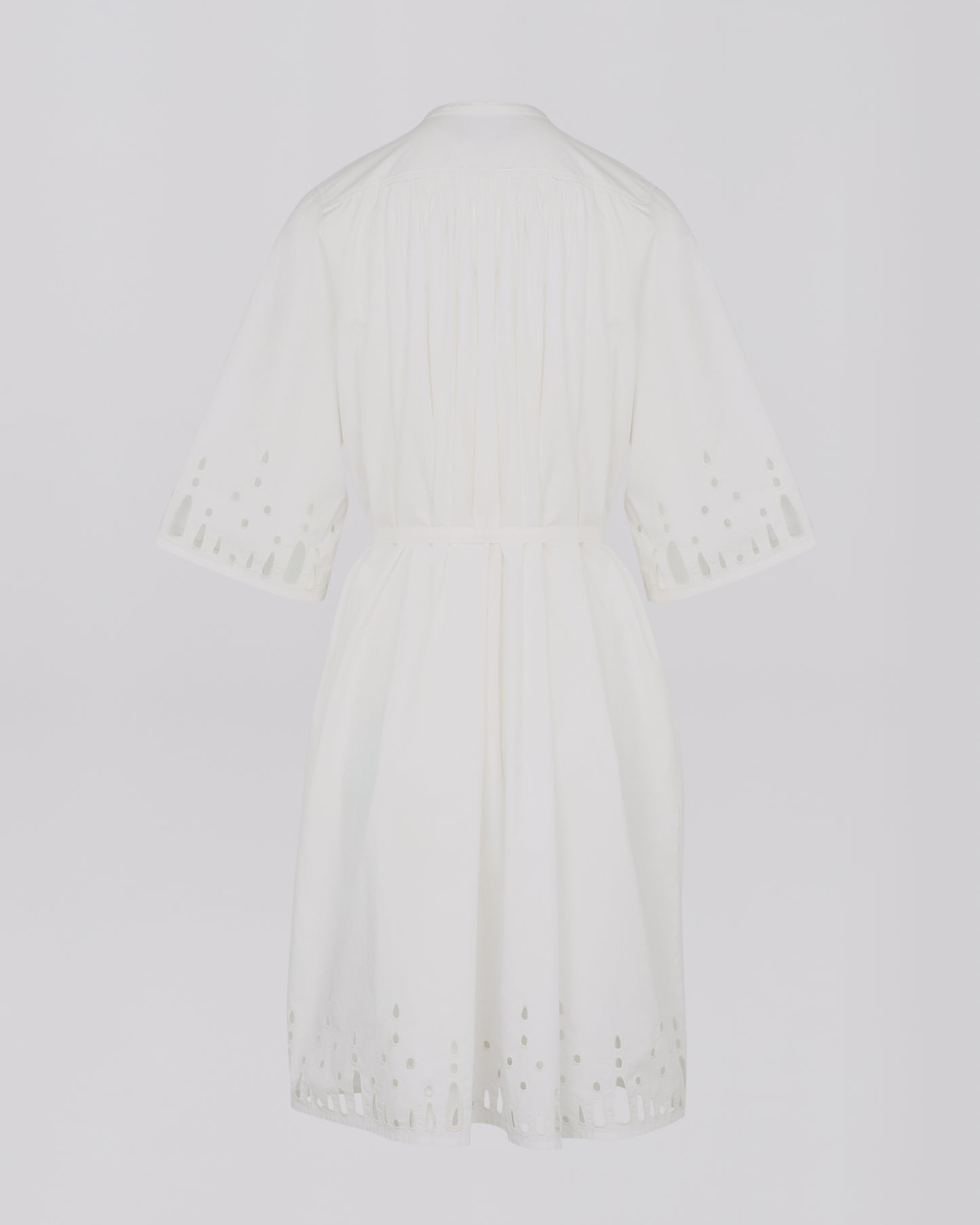 Cotton poplin dress with broderie anglaise