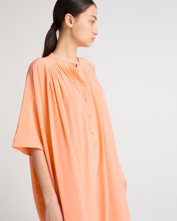 Kaftan dress in light silk crepe