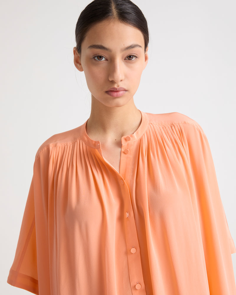 Kaftan dress in light silk crepe