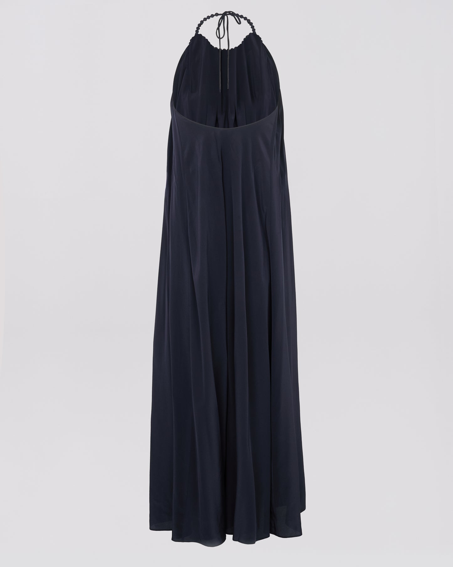 Necklace draped dress in light silk crepe