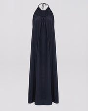 Necklace draped dress in light silk crepe