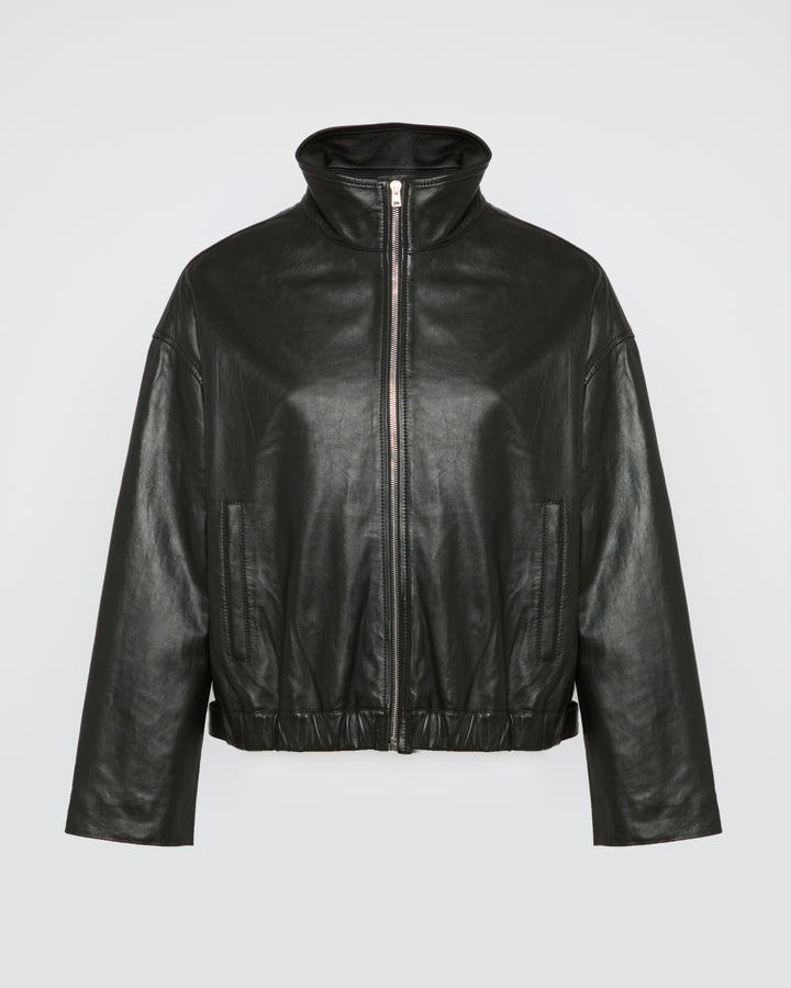 Lamb leather blouson