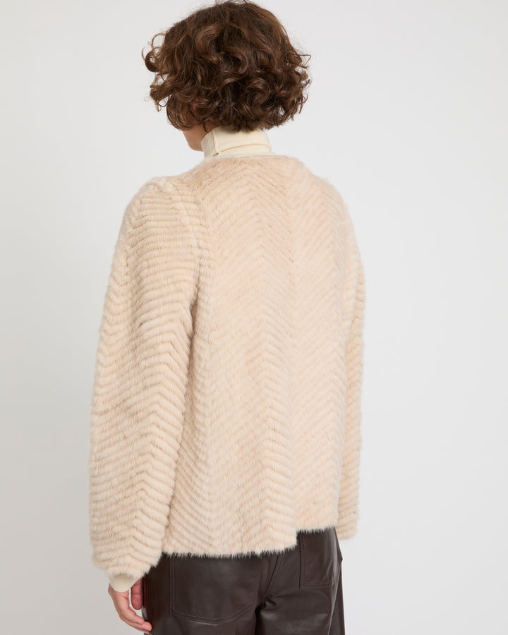 Merino knit and mink jacket -Yves Salomon