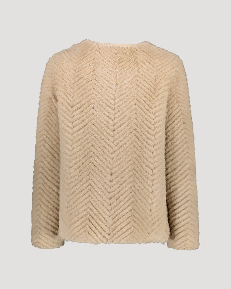 Merino knit and mink jacket