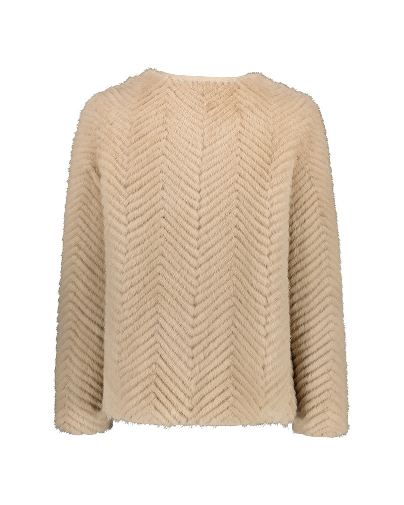 Merino knit and mink jacket -Yves Salomon