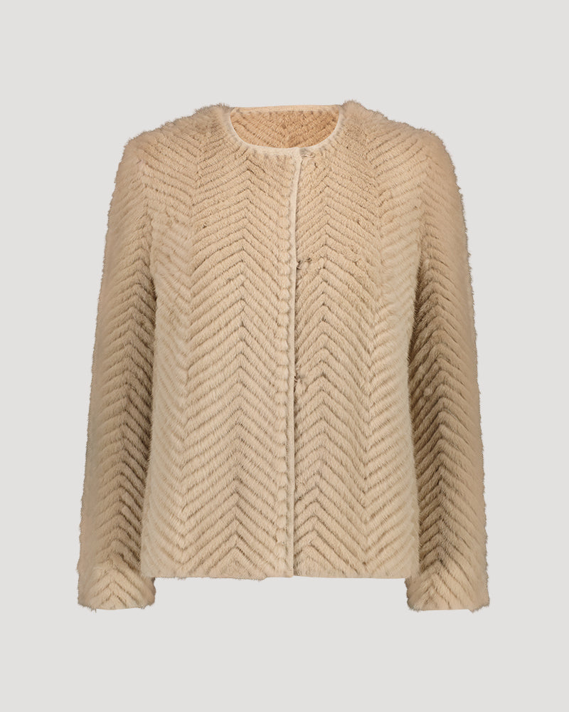 Merino knit and mink jacket