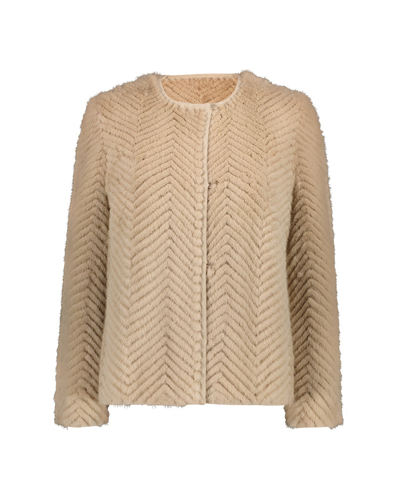 Merino knit and mink jacket -Yves Salomon
