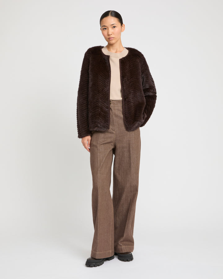 Merino knit and mink jacket -Yves Salomon