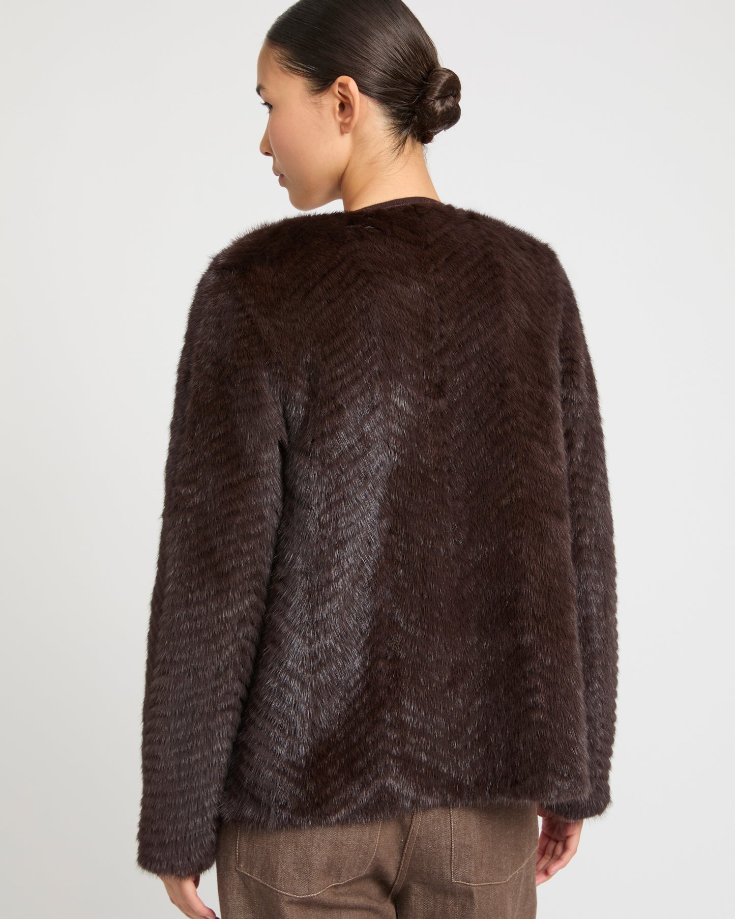 Merino knit and mink jacket -Yves Salomon