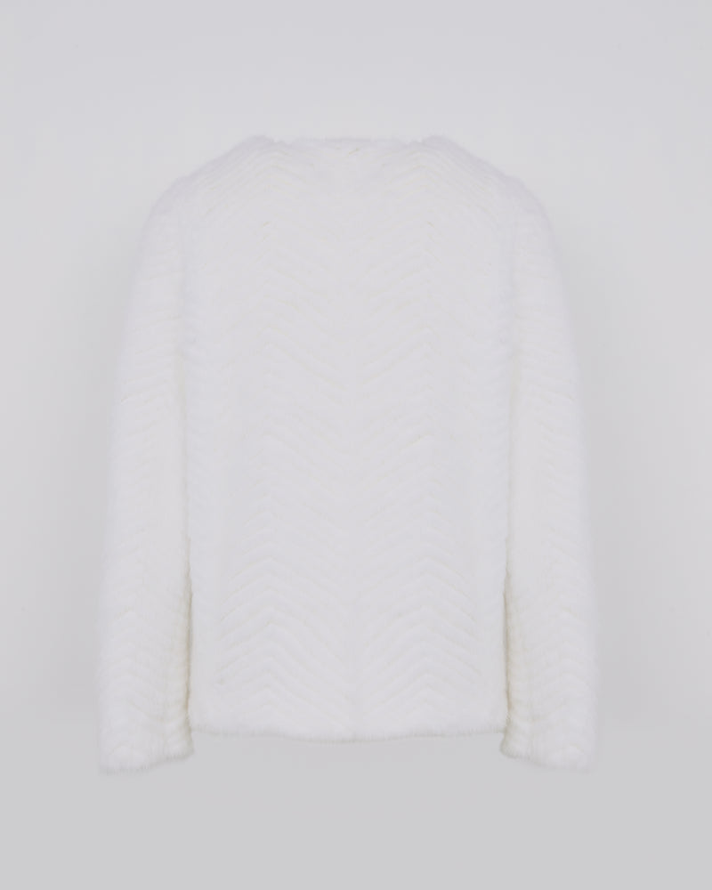Merino knit and mink jacket