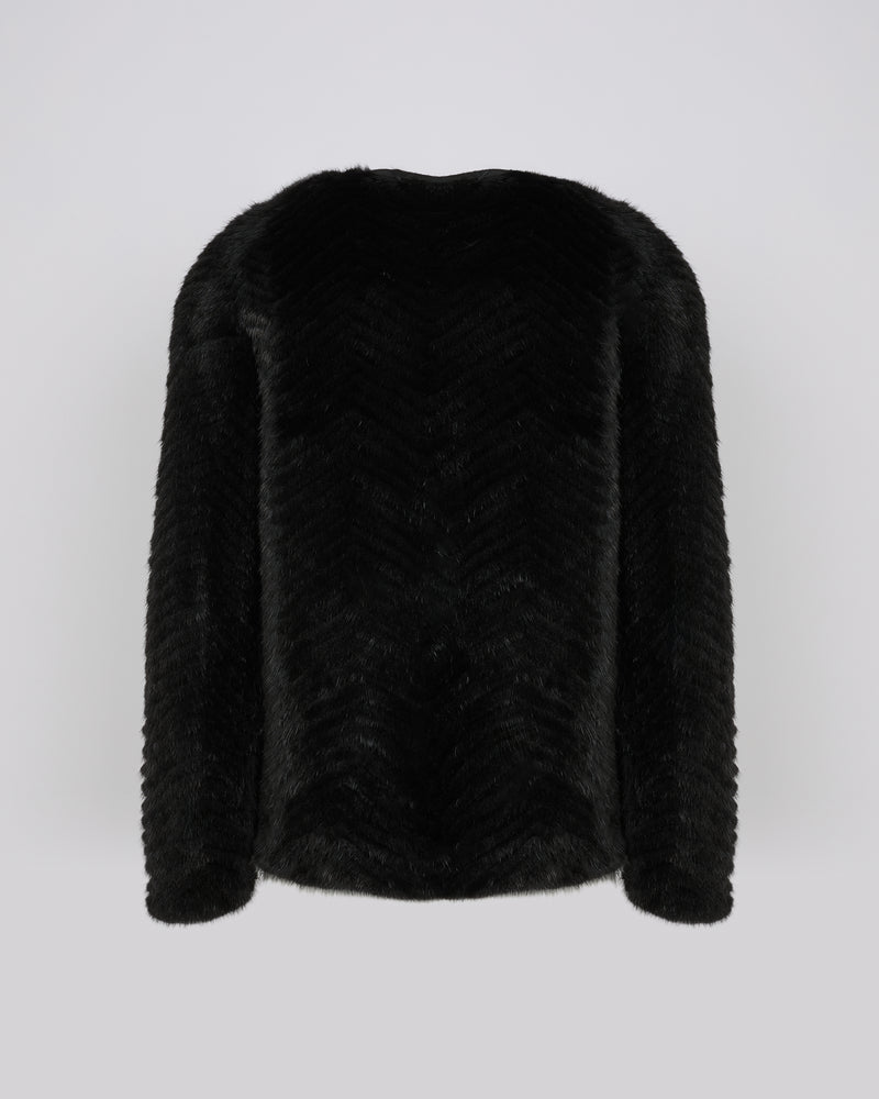 Merino knit and mink jacket