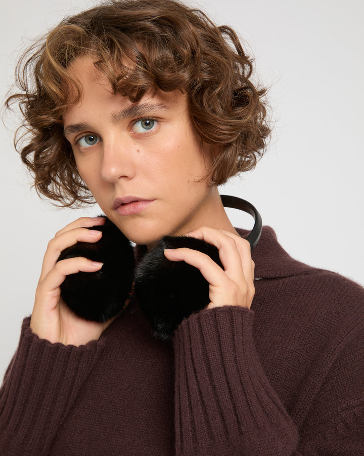 Mink fur earmuffs -Yves Salomon