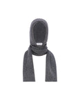 Cashmere and wool knit hooded scarf