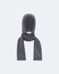 Cashmere and wool knit hooded scarf