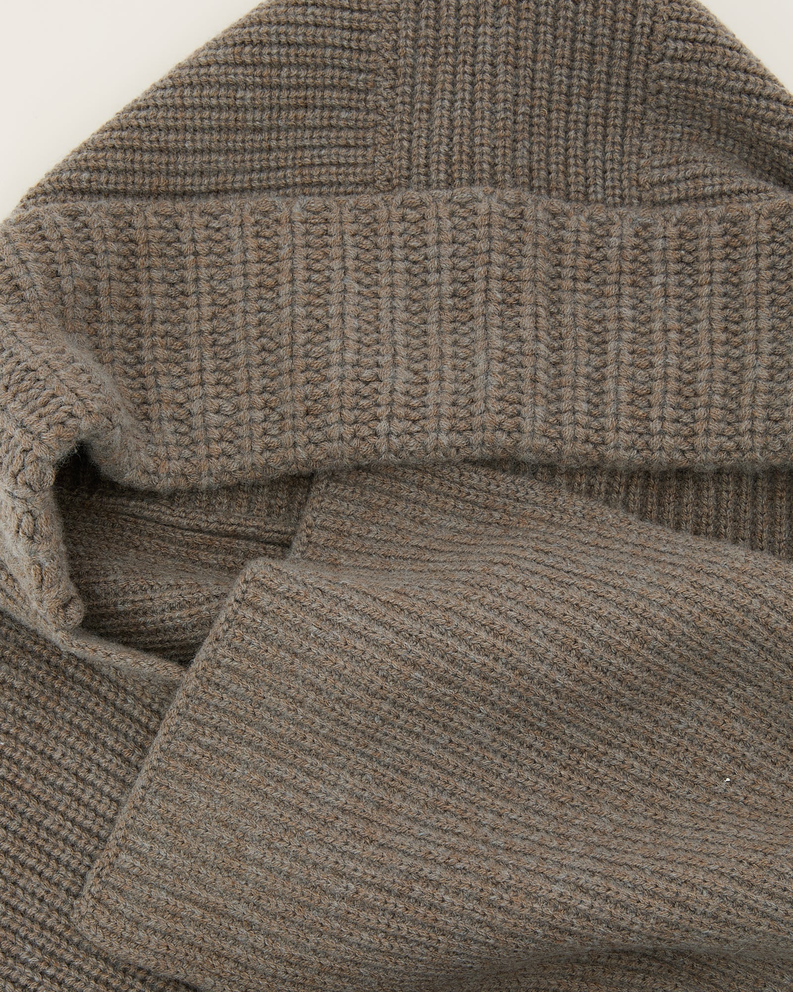 Cashmere and wool knit hooded scarf -Yves Salomon