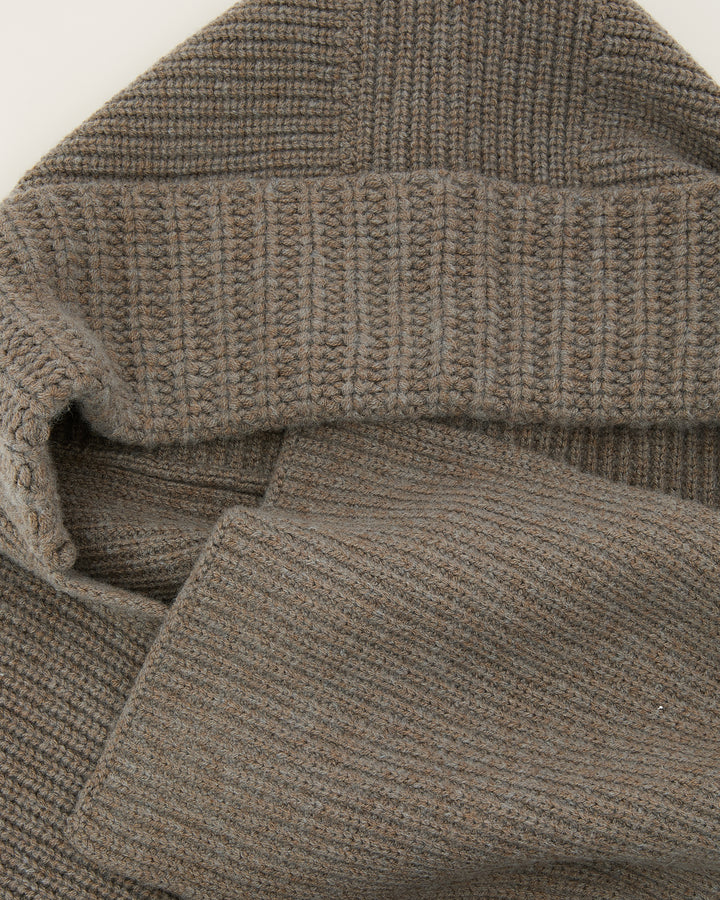 Cashmere and wool knit hooded scarf -Yves Salomon