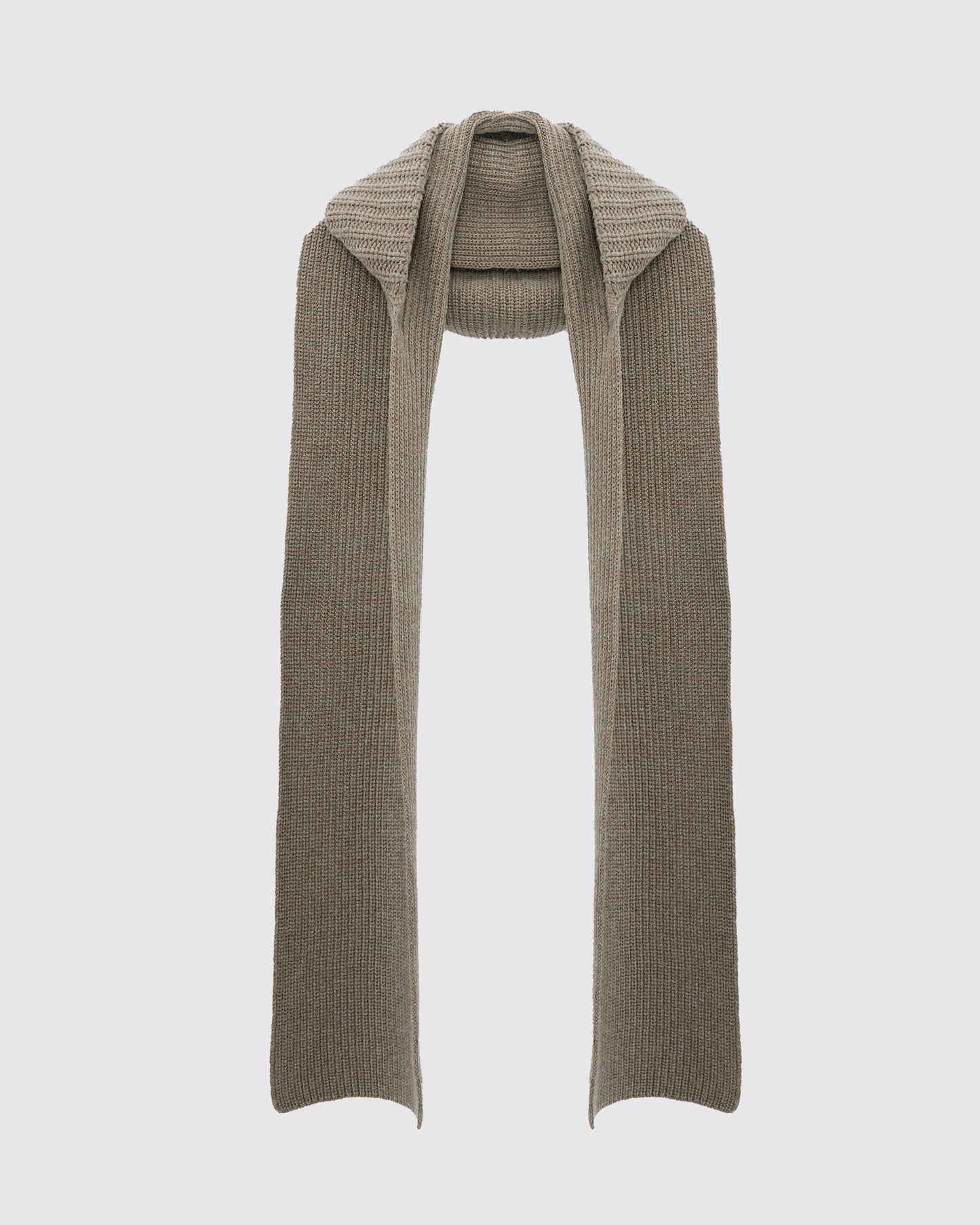Cashmere and wool knit hooded scarf -Yves Salomon
