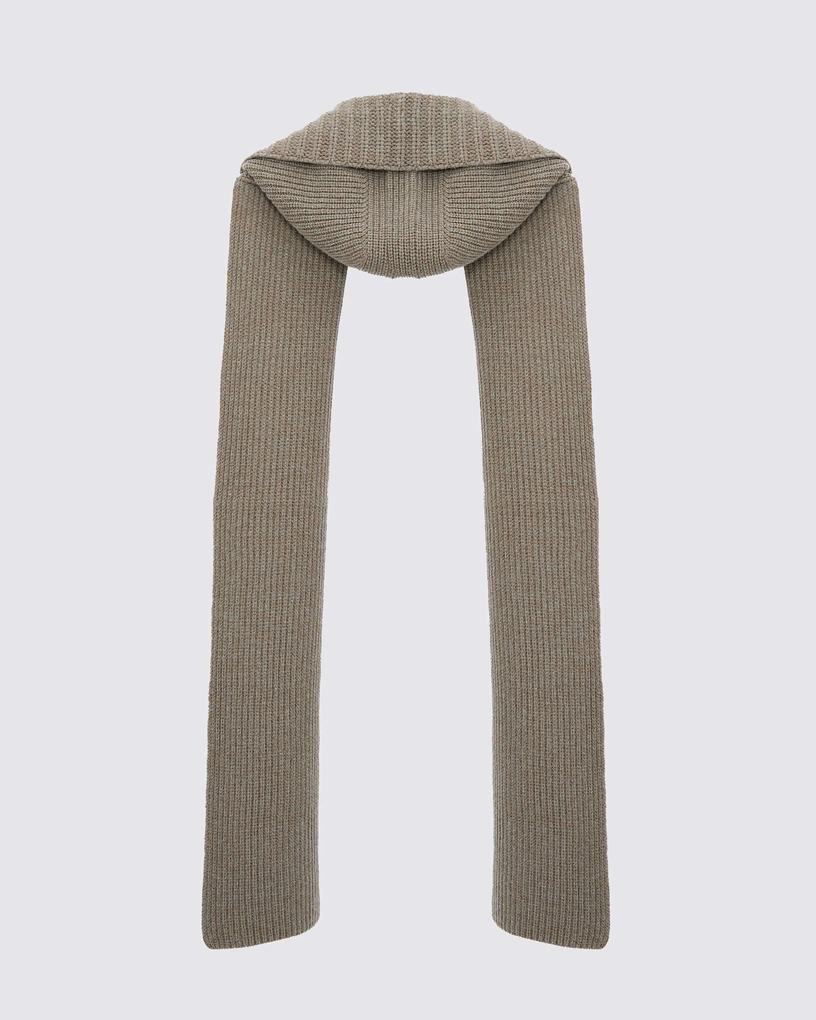 Cashmere and wool knit hooded scarf -Yves Salomon