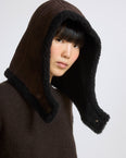 Curly Merino lambskin hood
