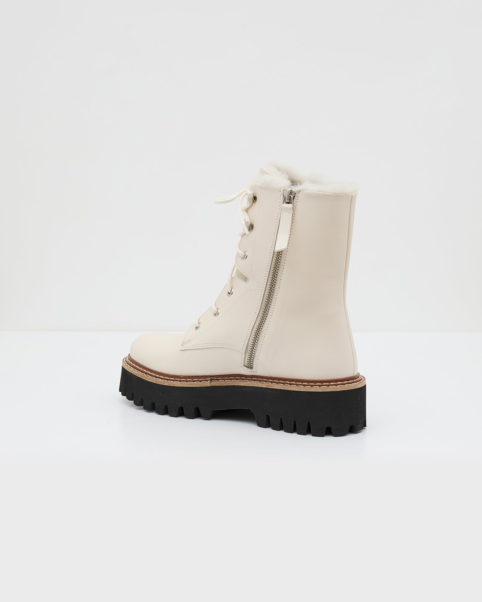 【ANDMARY】Elina ribbon long boots Ivory ANDMARY】Elina ribbon long boots