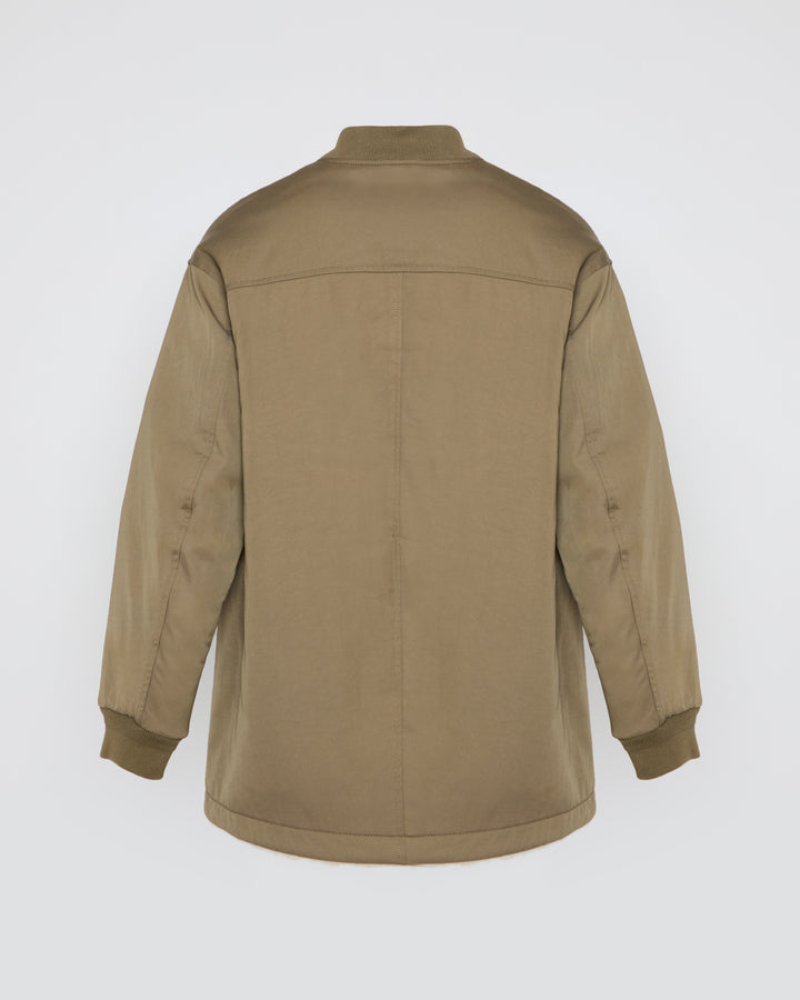 Black Friday 2025- Long reversible shearling teddy in polycotton drill