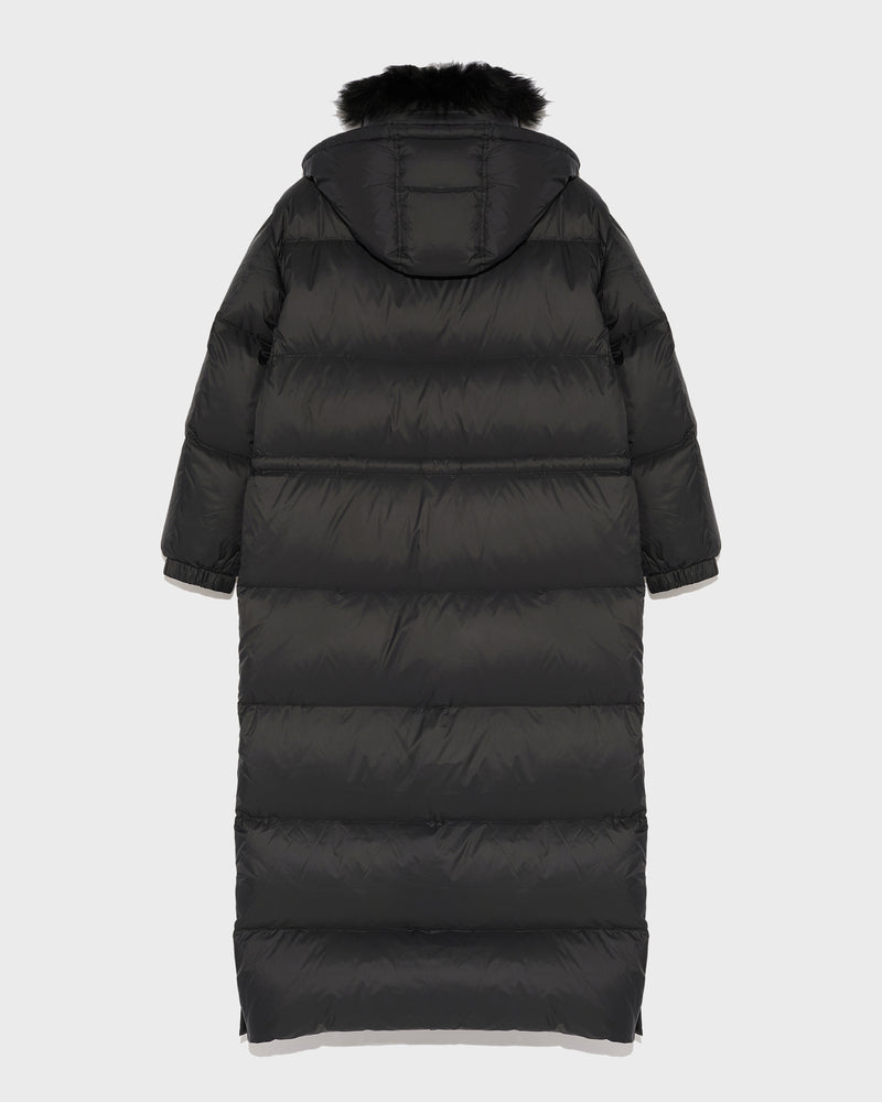 Extra long down jacket with hood