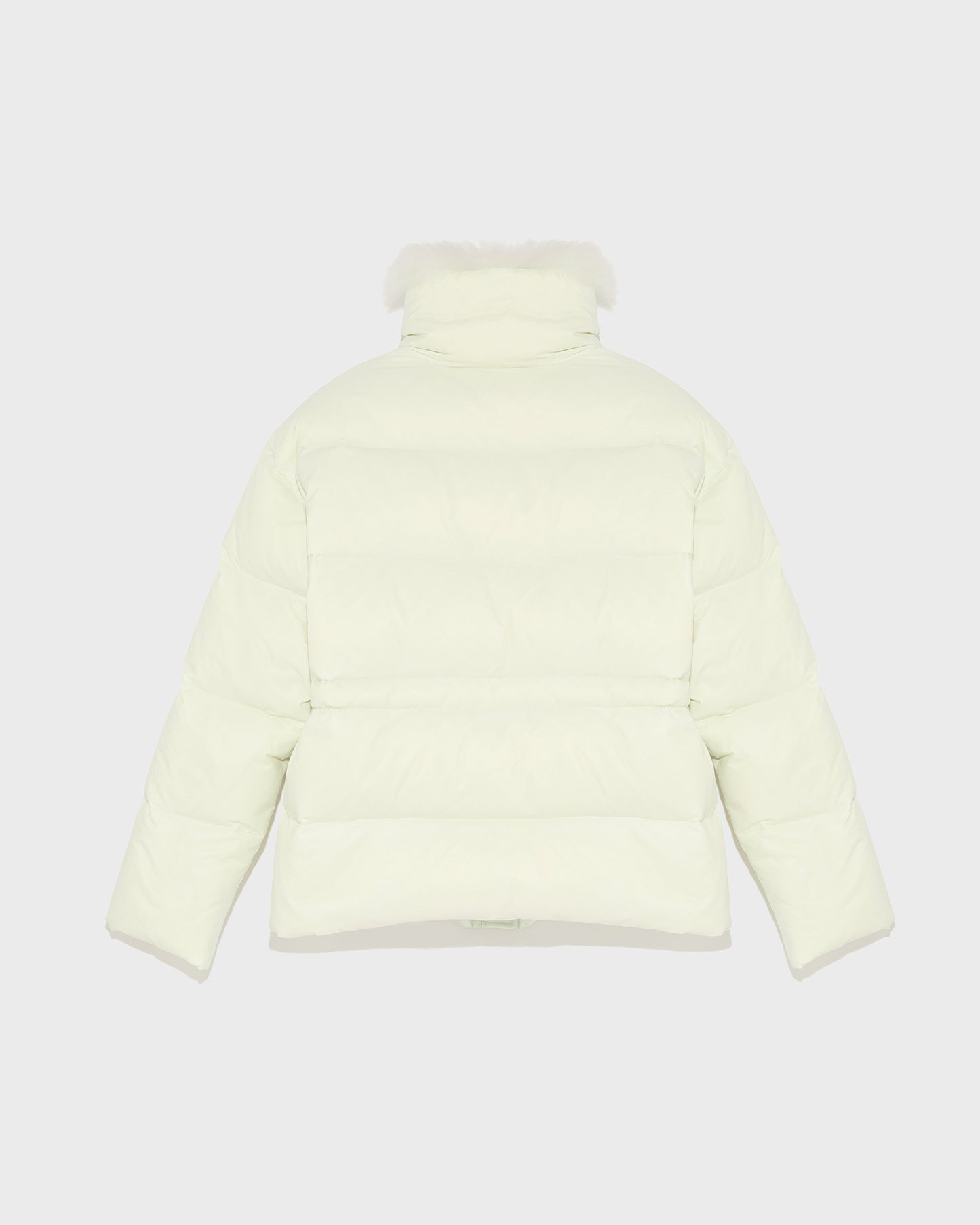 Down jacket with fluffy lambswool trim-Yves Salomon-Winter sale & boxing day
