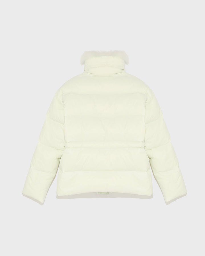 Black Friday 2025- Down jacket with fluffy lambswool trim-Yves Salomon-Winter sale & boxing day