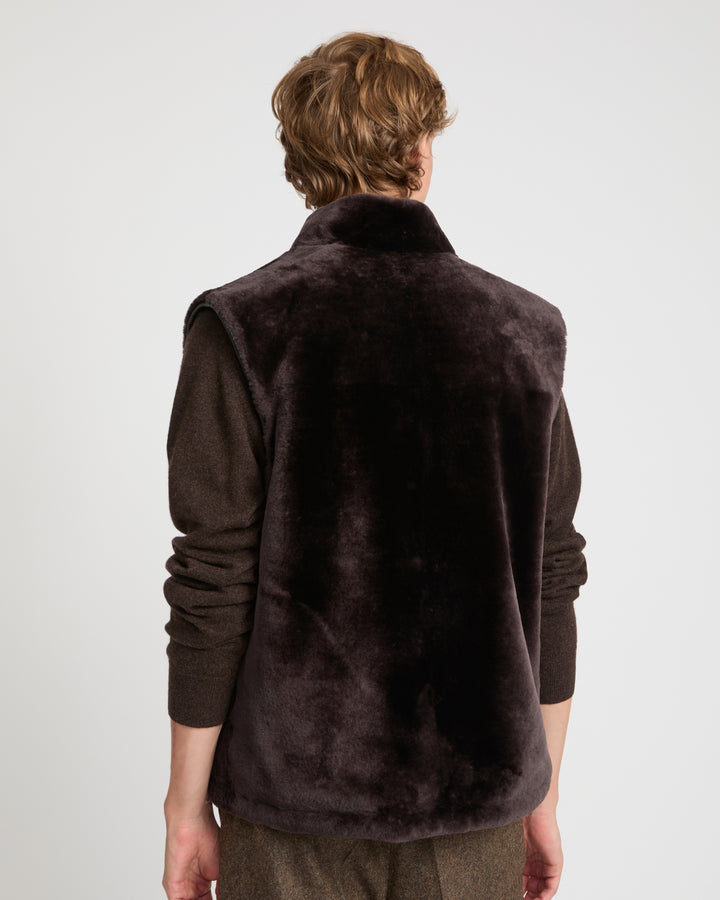 Reversible Shearling and Technical Fabric Gilet -Yves Salomon