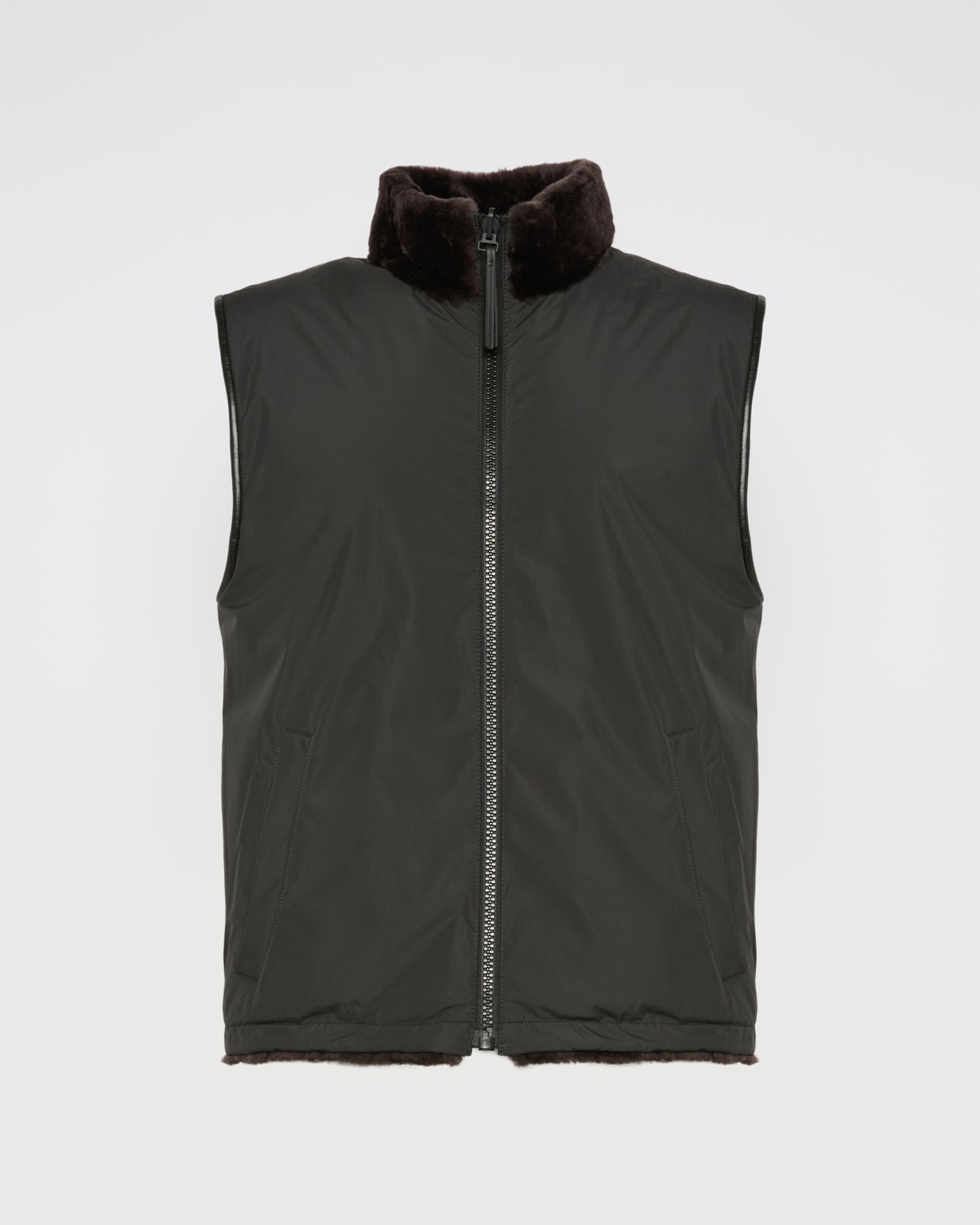 Reversible Shearling and Technical Fabric Gilet -Yves Salomon
