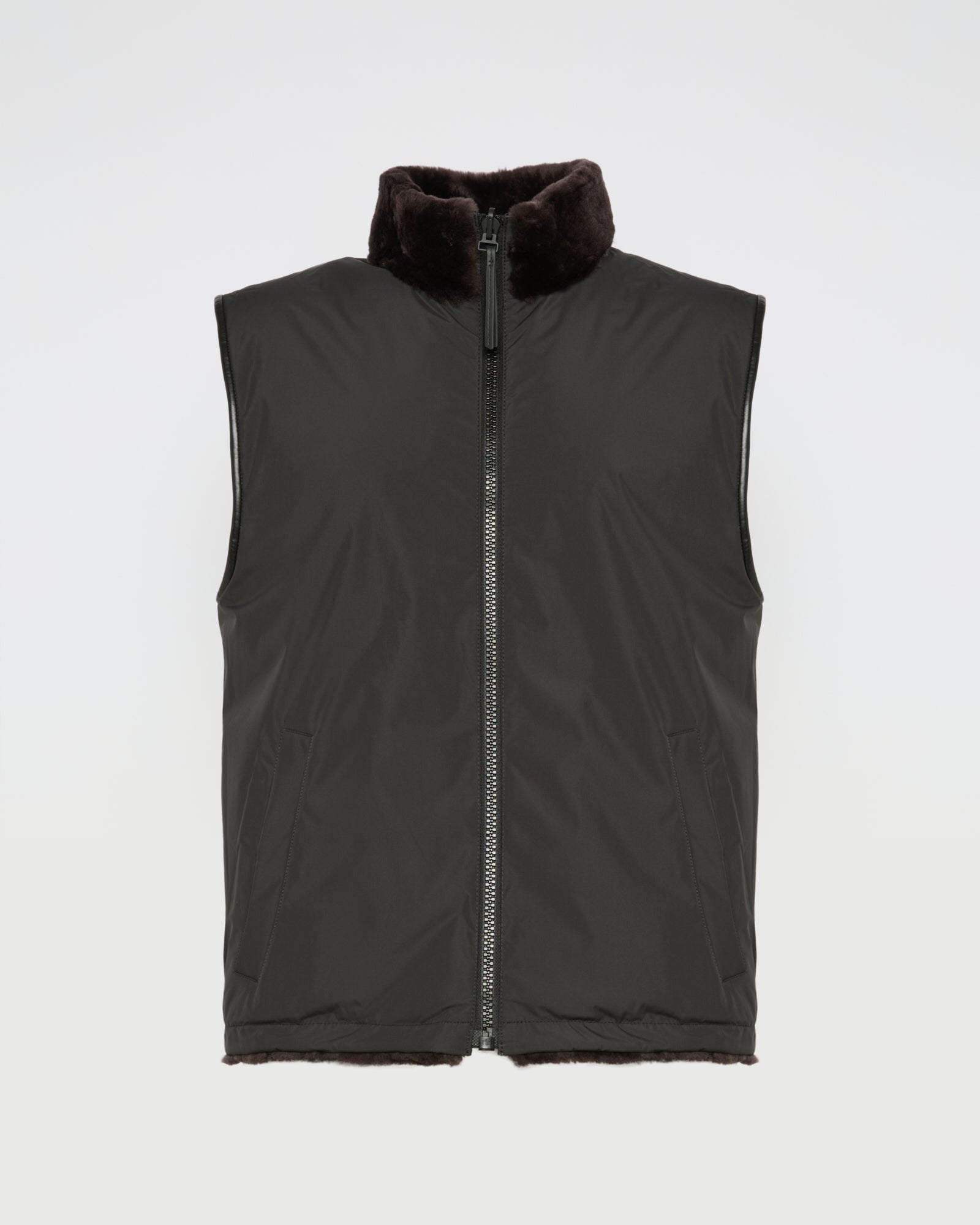 Reversible Shearling and Technical Fabric Gilet -Yves Salomon