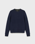 Two-tone reversible crew neck jumper in wool-cashmere knit