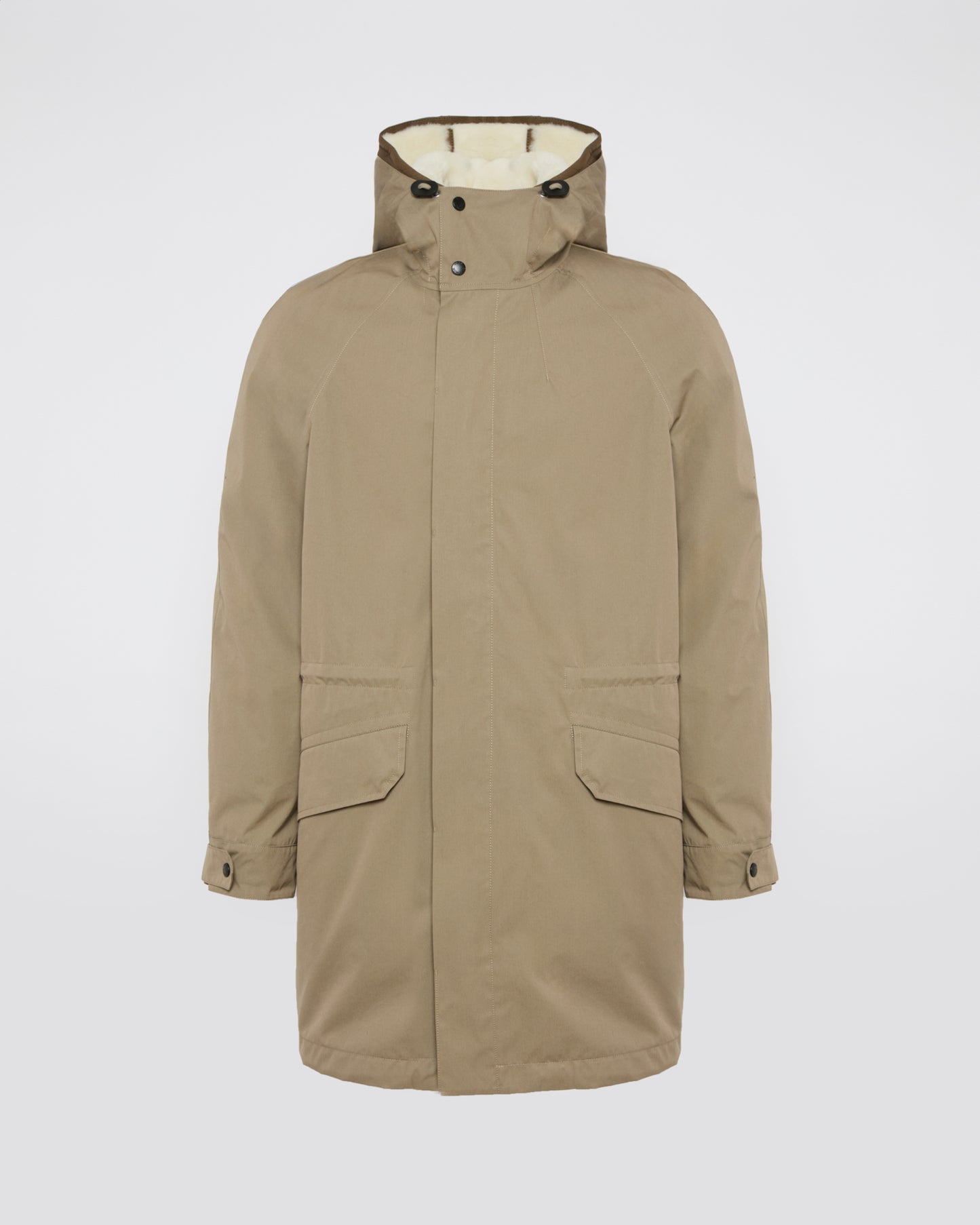 Iconic parka in cotton blend and shearling