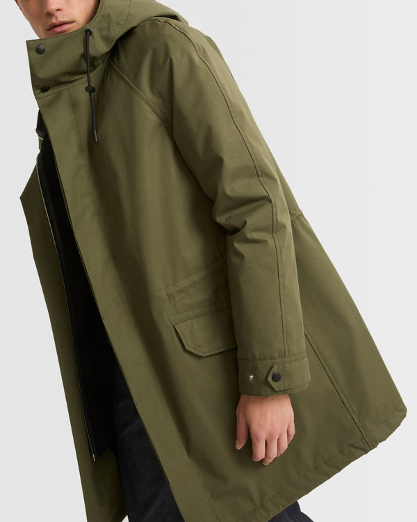Iconic parka in cotton blend and shearling
