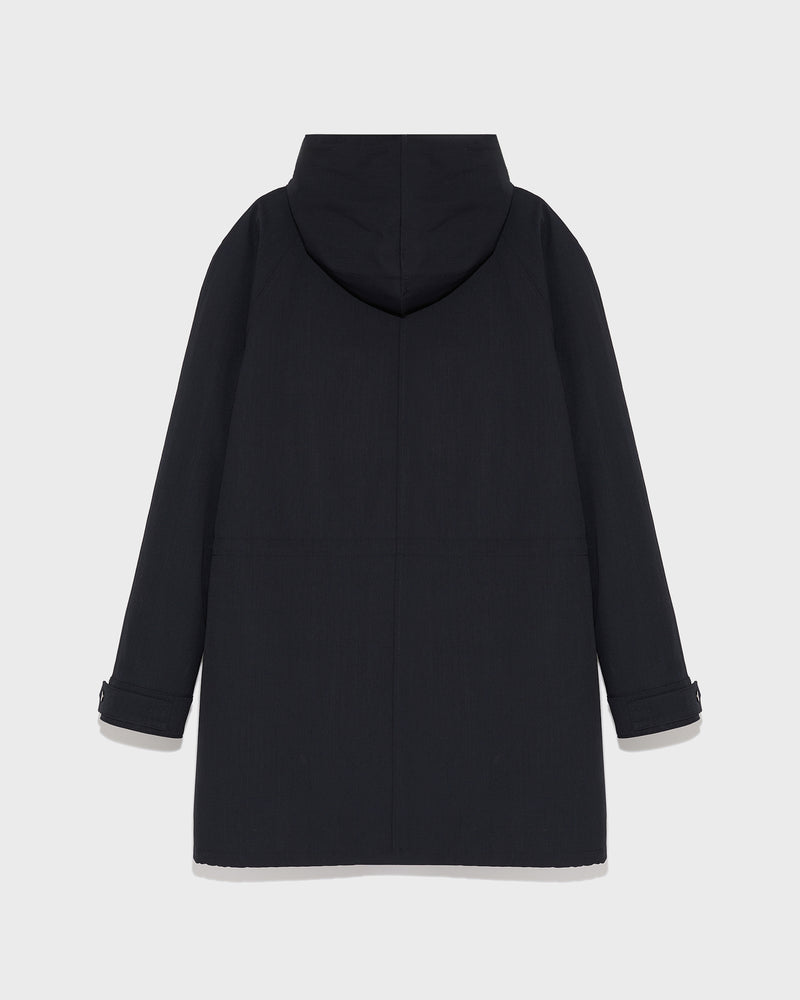 Regular parka in waterproof technical wool and mink fur