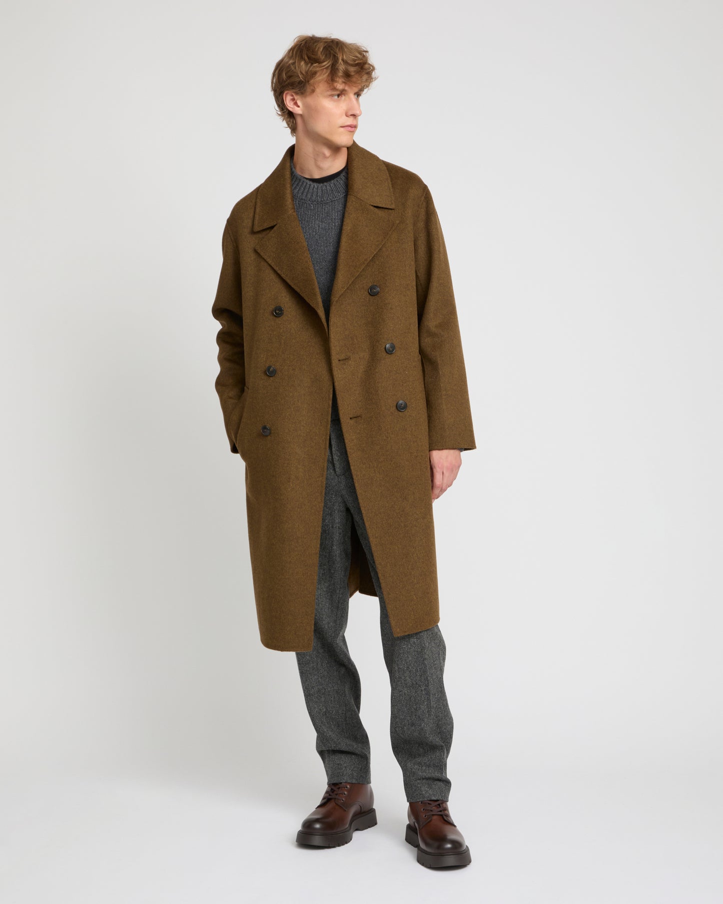 Double-sided wool-cashmere coat -Yves Salomon