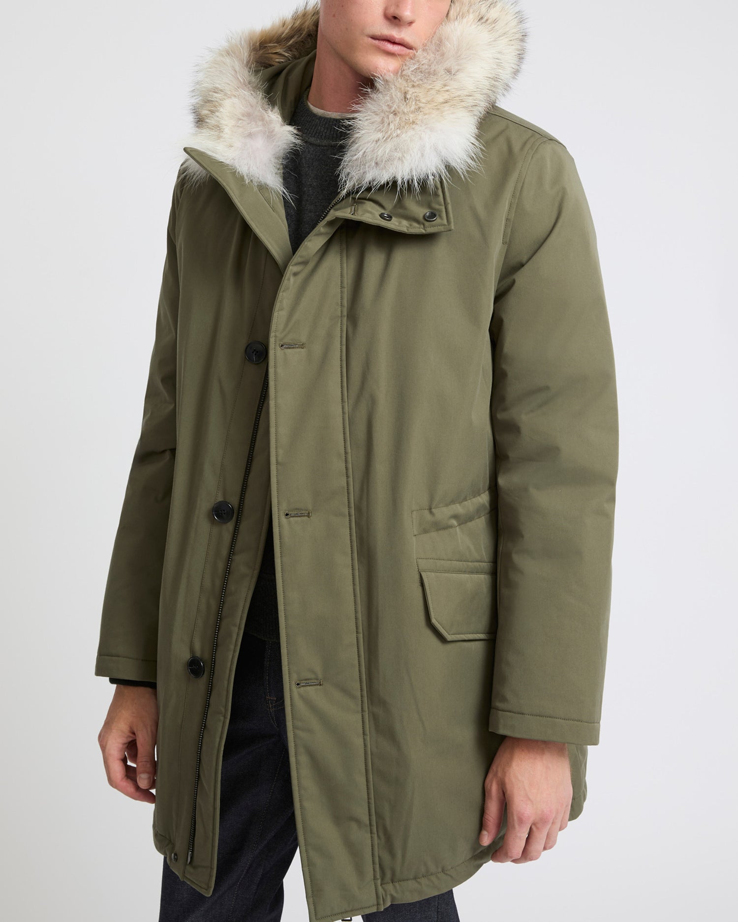 Waterproof cotton-blend iconic parka with coyote fur trim - Yves Salomon